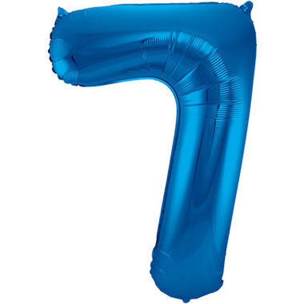 Folieballon blauw  - cijfer 7