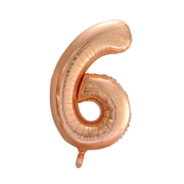 Folieballon rosé - cijfer 6