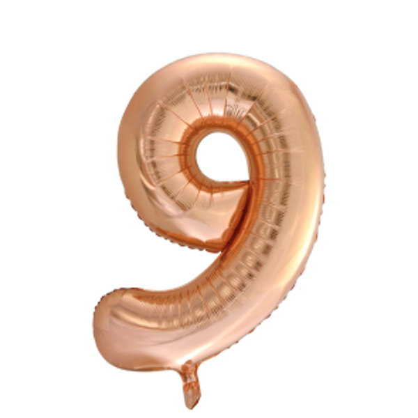 Folieballon rosé - cijfer 9