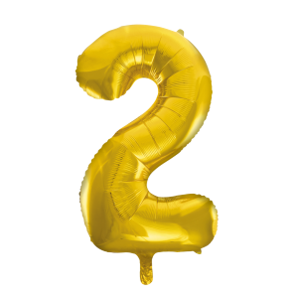 Folieballon goud - cijfer 2