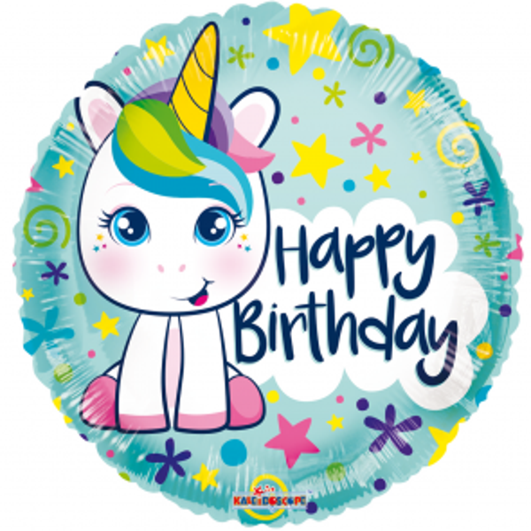 Happy birthday cute unicorn - folieballon