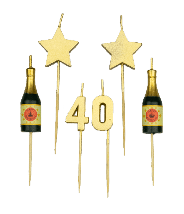 40 jaar - party cake candles goud
