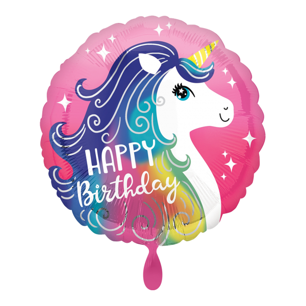 Pink unicorn happy birthday - folieballon