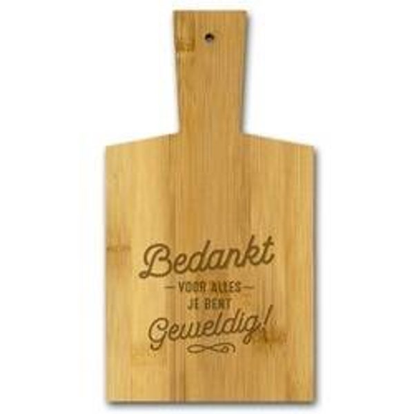 Bedankt - bamboe borrelplank
