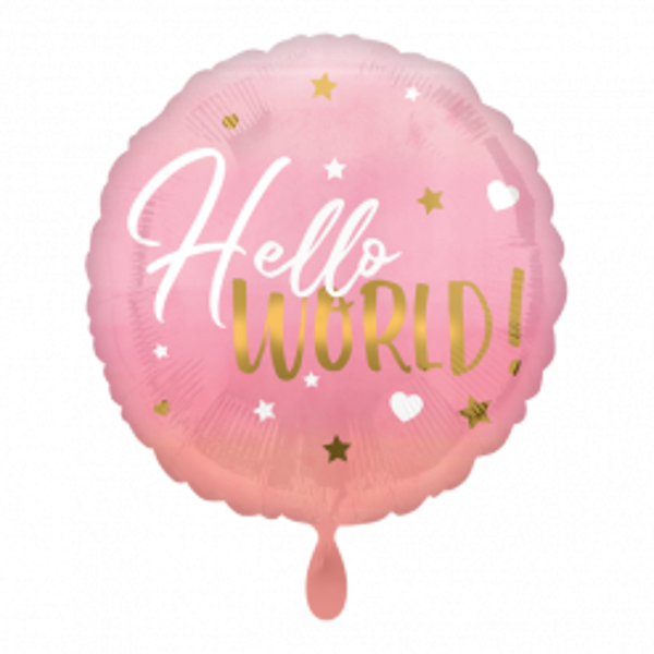Hello world meisje - folieballon