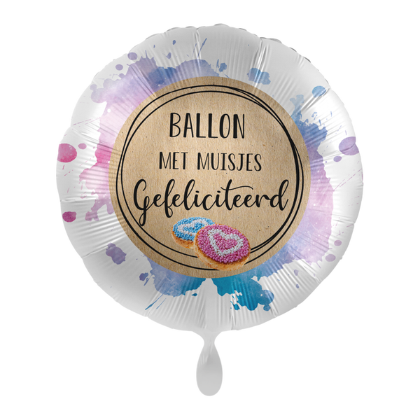 Ballon met muisjes - folieballon