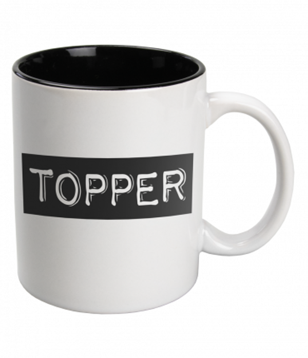 Topper - black & white mug