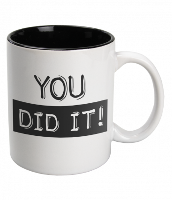 You did it! - black & white mug