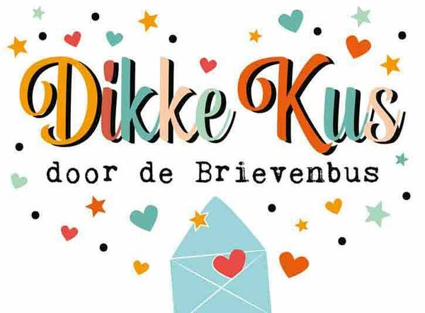 Dikke kus door de brievenbus - wenskaart