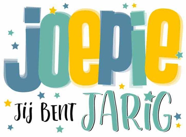 Joepie jij bent jarig - wenskaart