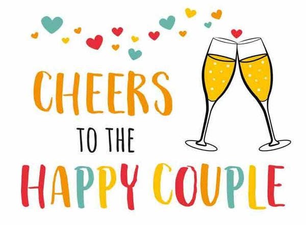 Cheers to the happy couple - wenskaart
