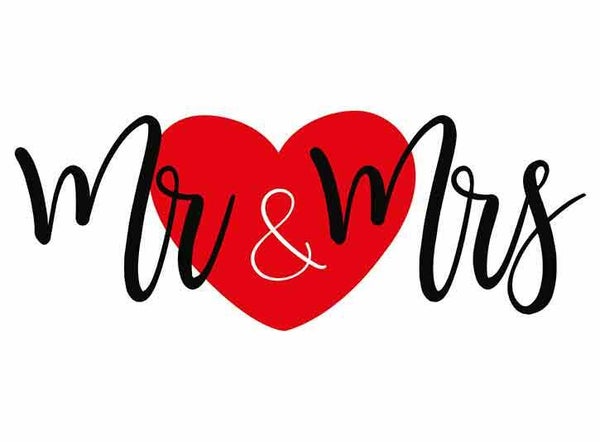 Mr & mrs - wenskaart