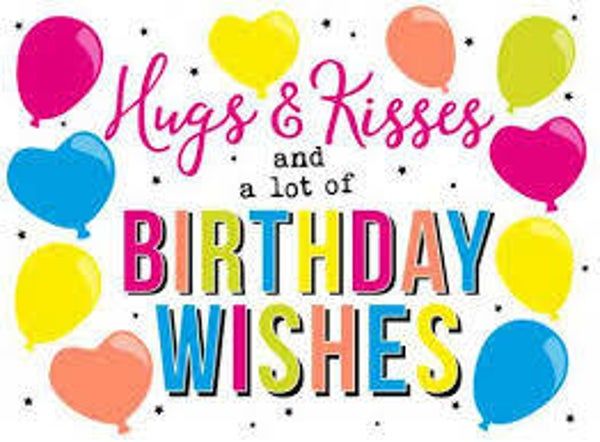 Hugs & kisses and a lot of birthday wishes - wenskaart