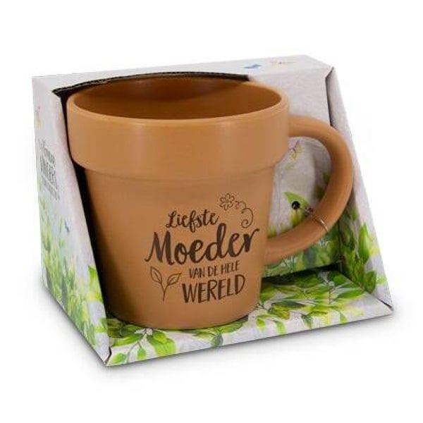 Moeder - tuin mok / plantenpotje