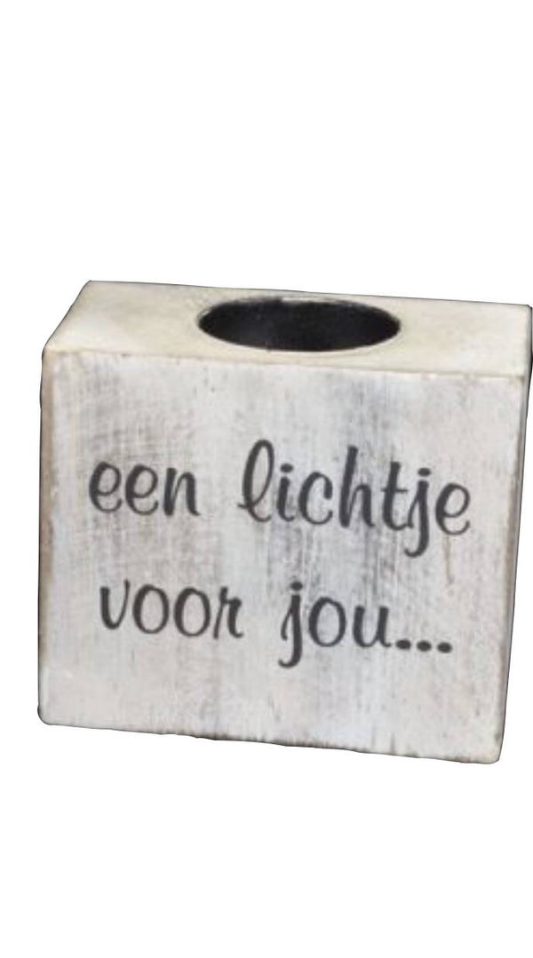 Een lichtje voor jou - waxinehouder woodart