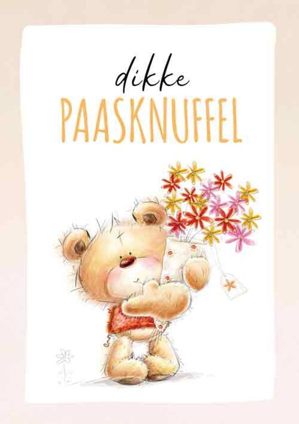 Dikke paasknuffel - paas wenskaart