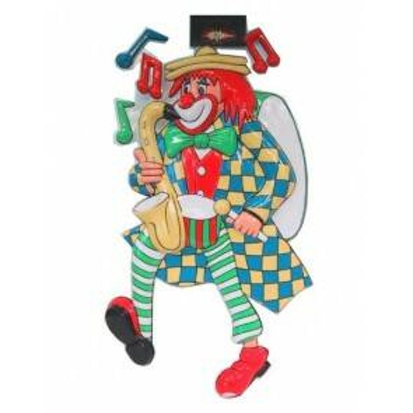 Clown met saxofoon - wanddecoratie carnaval