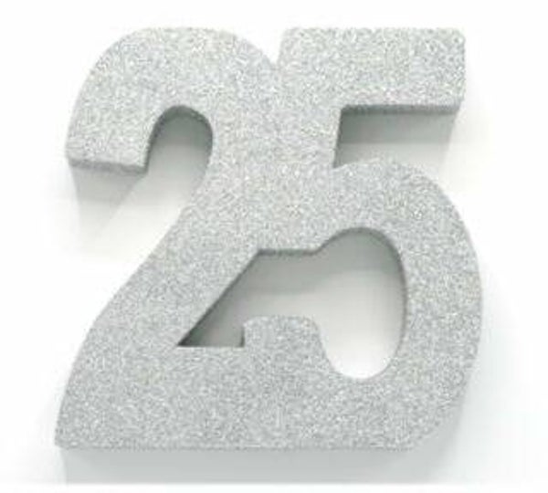 25 tafeldecoratie - glitter zilver