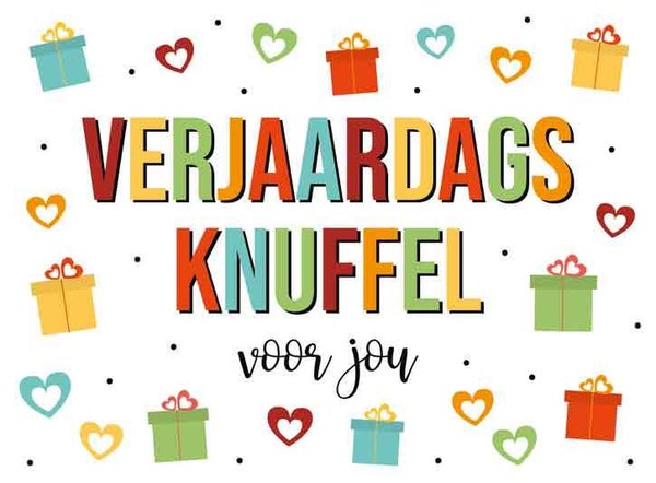 Verjaardagsknuffel voor jou- wenskaart