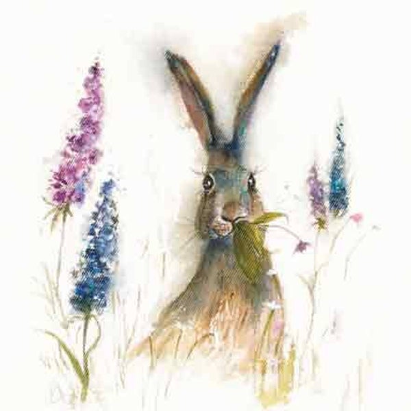 Haas / lupines - wenskaart love country