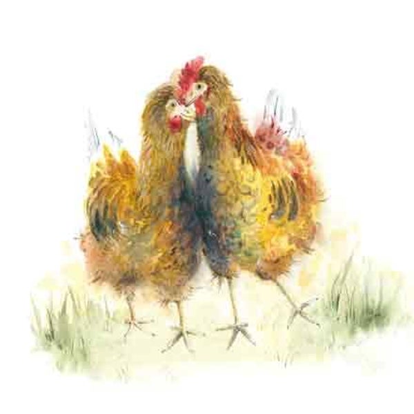 Kippen - wenskaart love country