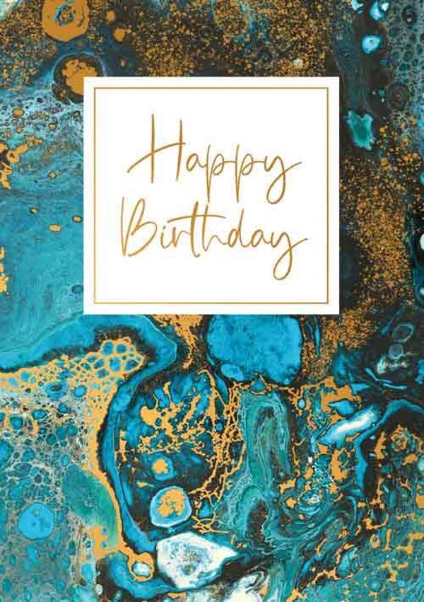 Happy birthday - wenskaart gold rush