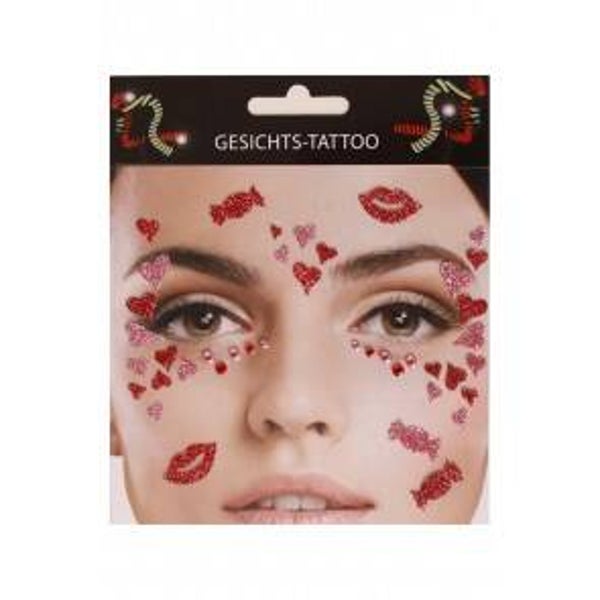 Gezicht stickers - hartjes