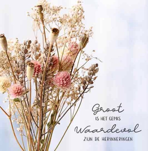 Groot is het gemis - condoleancekaart