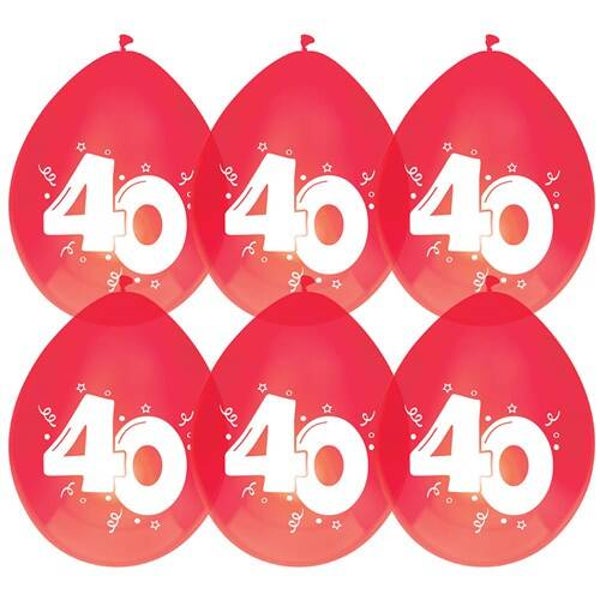 40 Jaar rood metallic  - ballonnen
