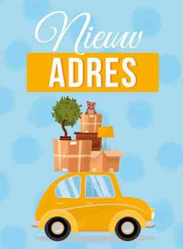 Nieuw adres - pakje verhuiskaarten
