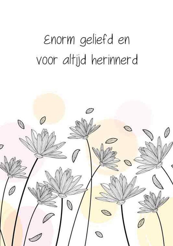 Enorm geliefd en voor altijd herinnerd - condoleancekaart