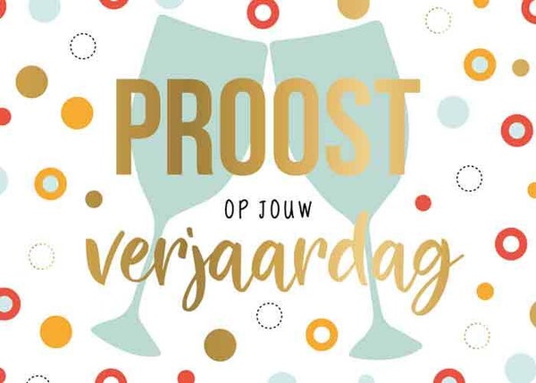 Proost op jouw verjaardag - wenskaart Daisy