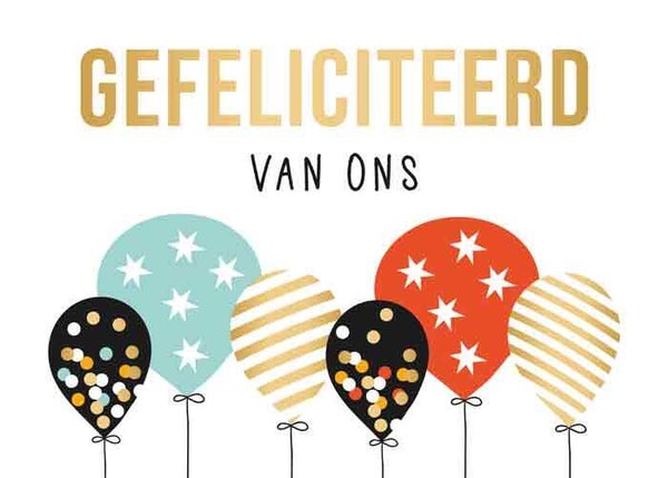 Gefeliciteerd van ons - wenskaart Daisy