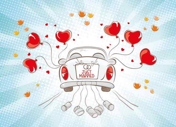 Just married - wenskaart Mixx