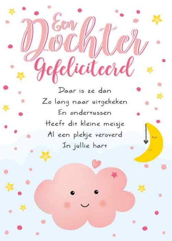 Een dochter gefeliciteerd - wenskaart Intense
