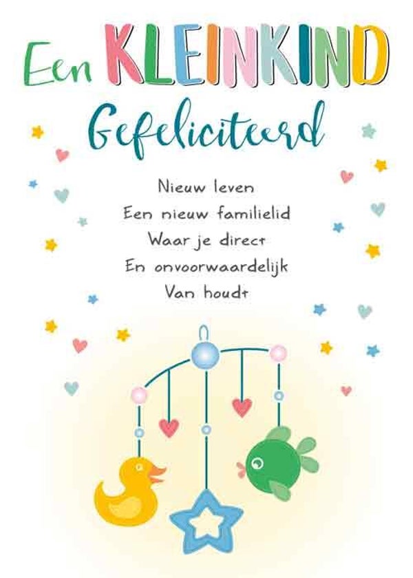 Een kleinkind gefeliciteerd - wenskaart Intense