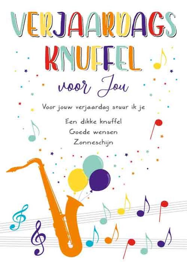 Verjaardagsknuffel voor jou - wenskaart Intense