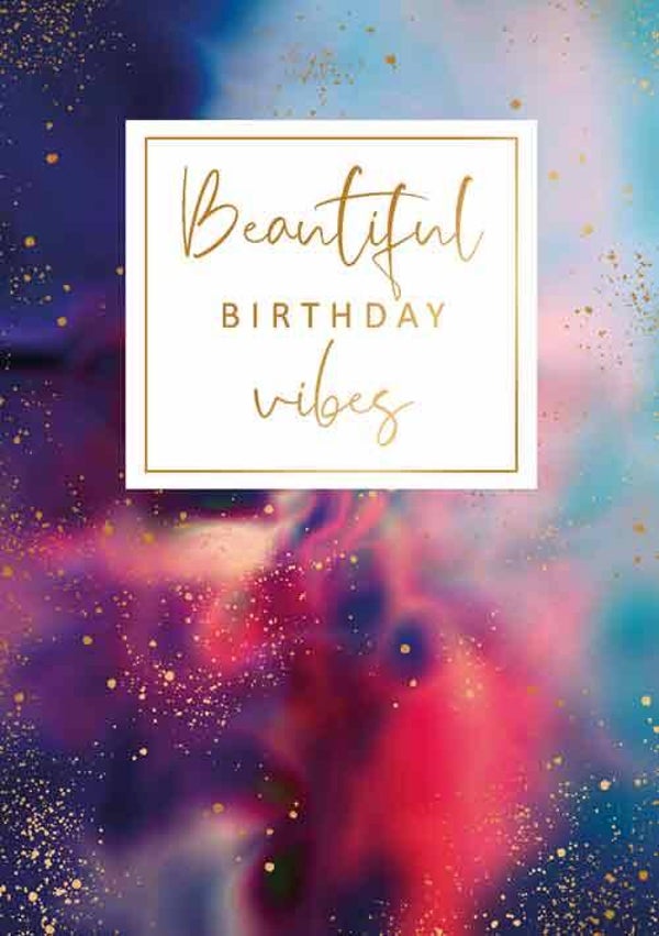 Beautiful Birthday vibes - wenskaart gold rush