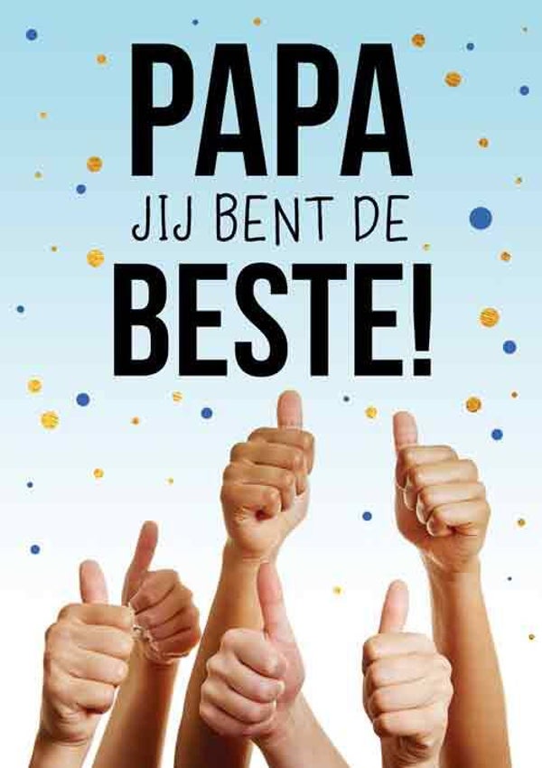 Papa jij ben de beste -  vaderdag wenskaart