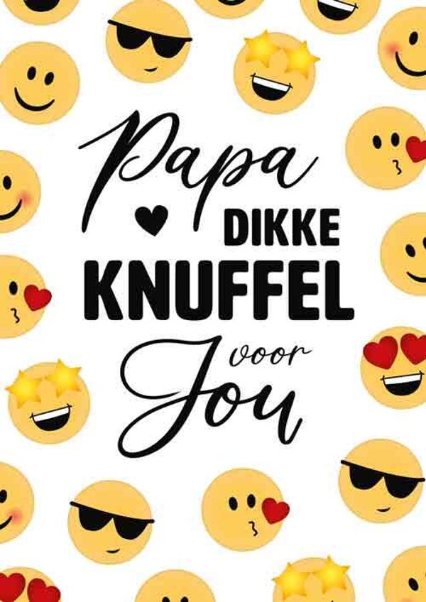 Papa dikke knuffel voor jou -  vaderdag wenskaart