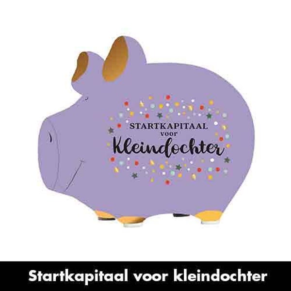 Startkapitaal kleindochter - spaarpot varken in geschenkverpakking