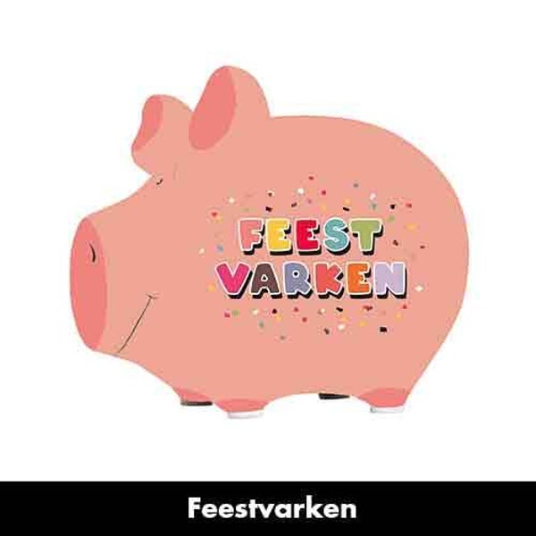 Feestvarken - spaarpot varken in geschenkverpakking