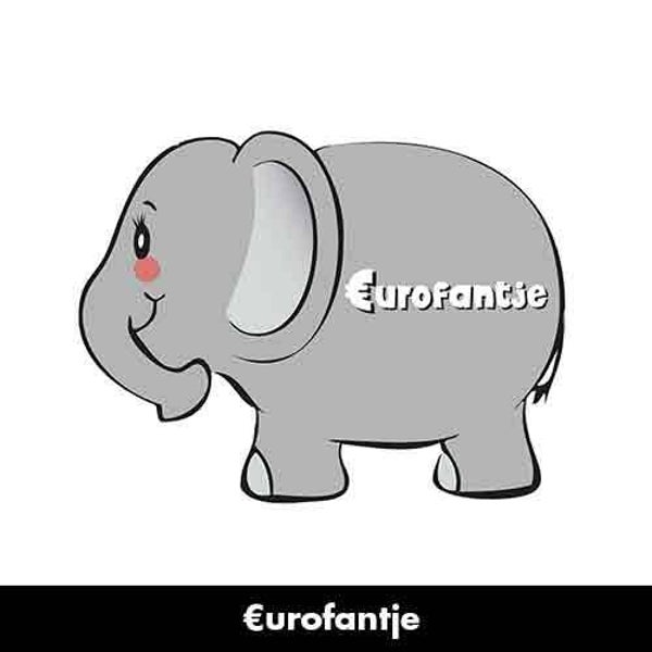 Eurofantje - spaarpot olifant in geschenkverpakking