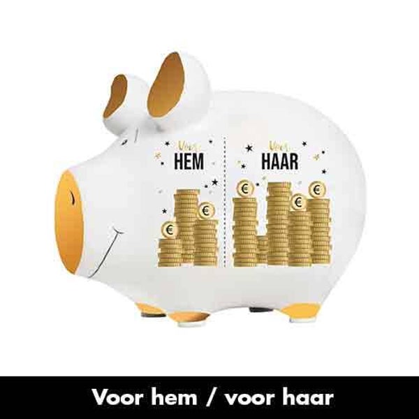Voor hem voor haar - spaarpot varken in geschenkverpakking
