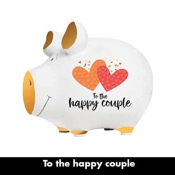 To the happy couple - spaarpot varken in geschenkverpakking