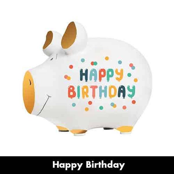 Happy birthday - spaarpot varken in geschenkverpakking