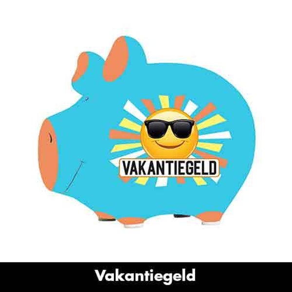 Vakantiegeld - spaarpot varken in geschenkverpakking
