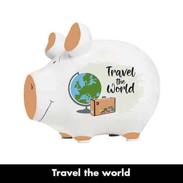 Travel the world - spaarpot varken in geschenkverpakking