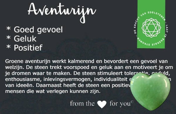 Aventurijn - edelsteen met betekeniskaartje