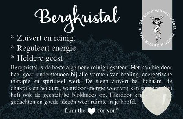 Bergkristal - edelsteen met betekeniskaartje